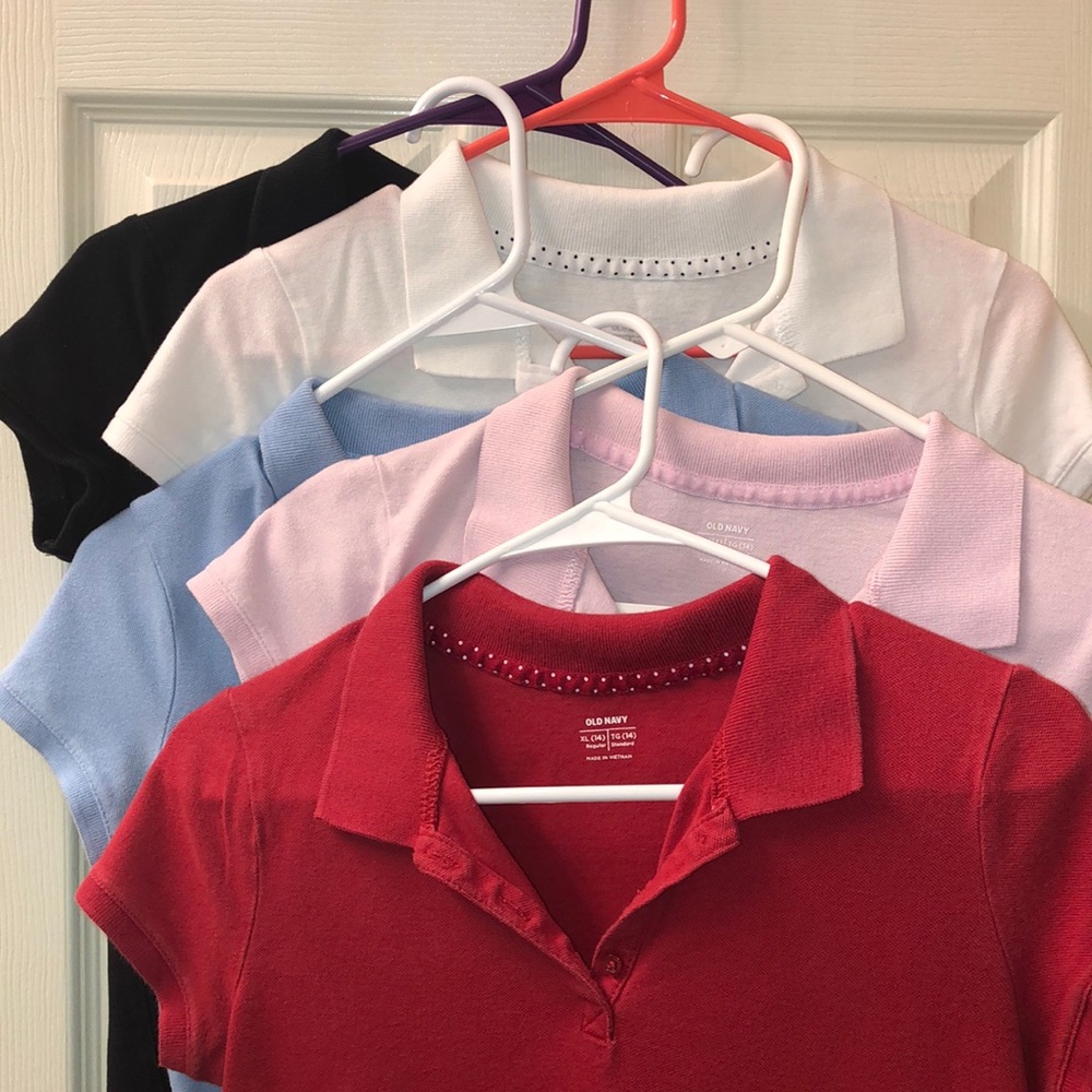 5 Old Navy Girls Uniform Polo Shirts